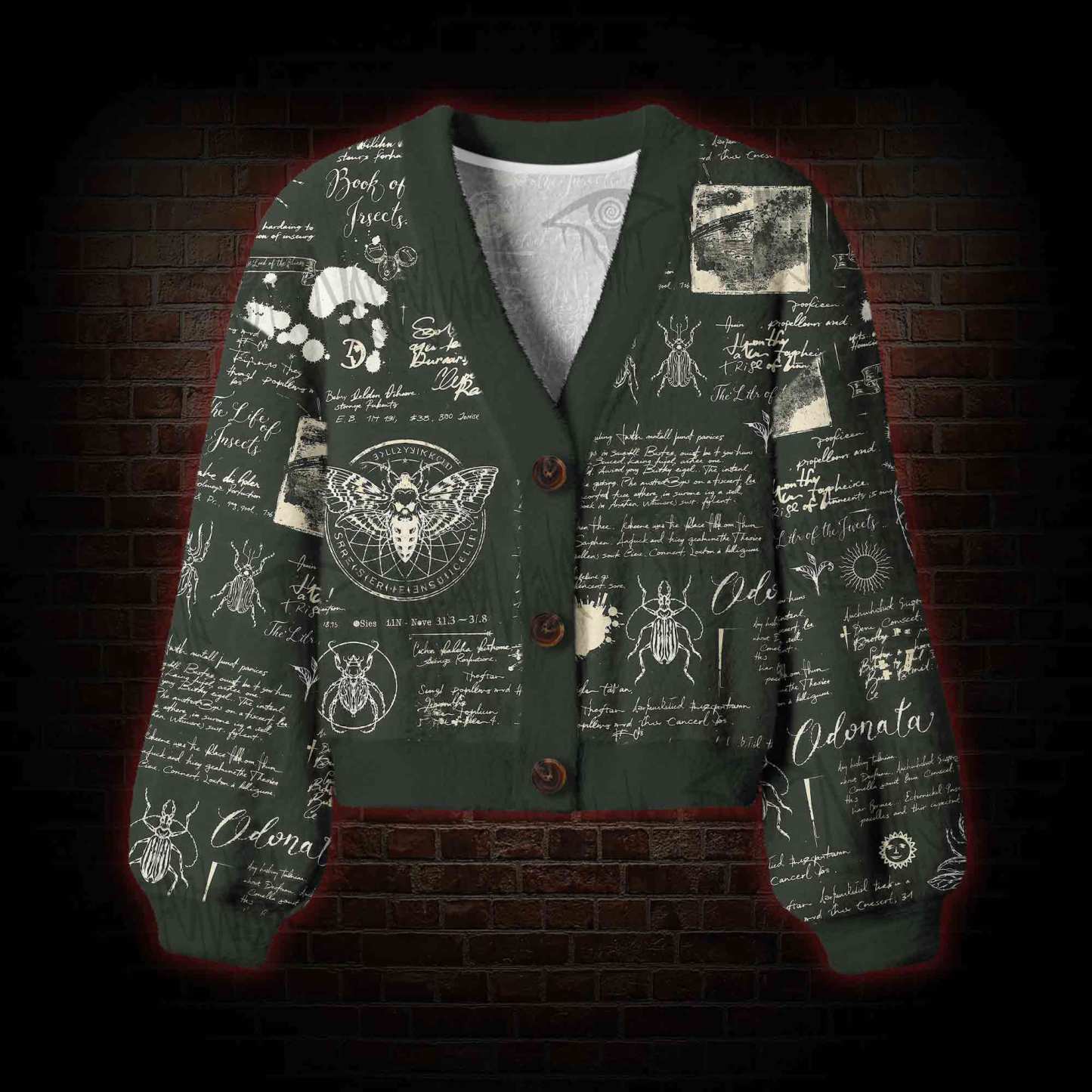 Retro Insects Women's Cardigan Sweater