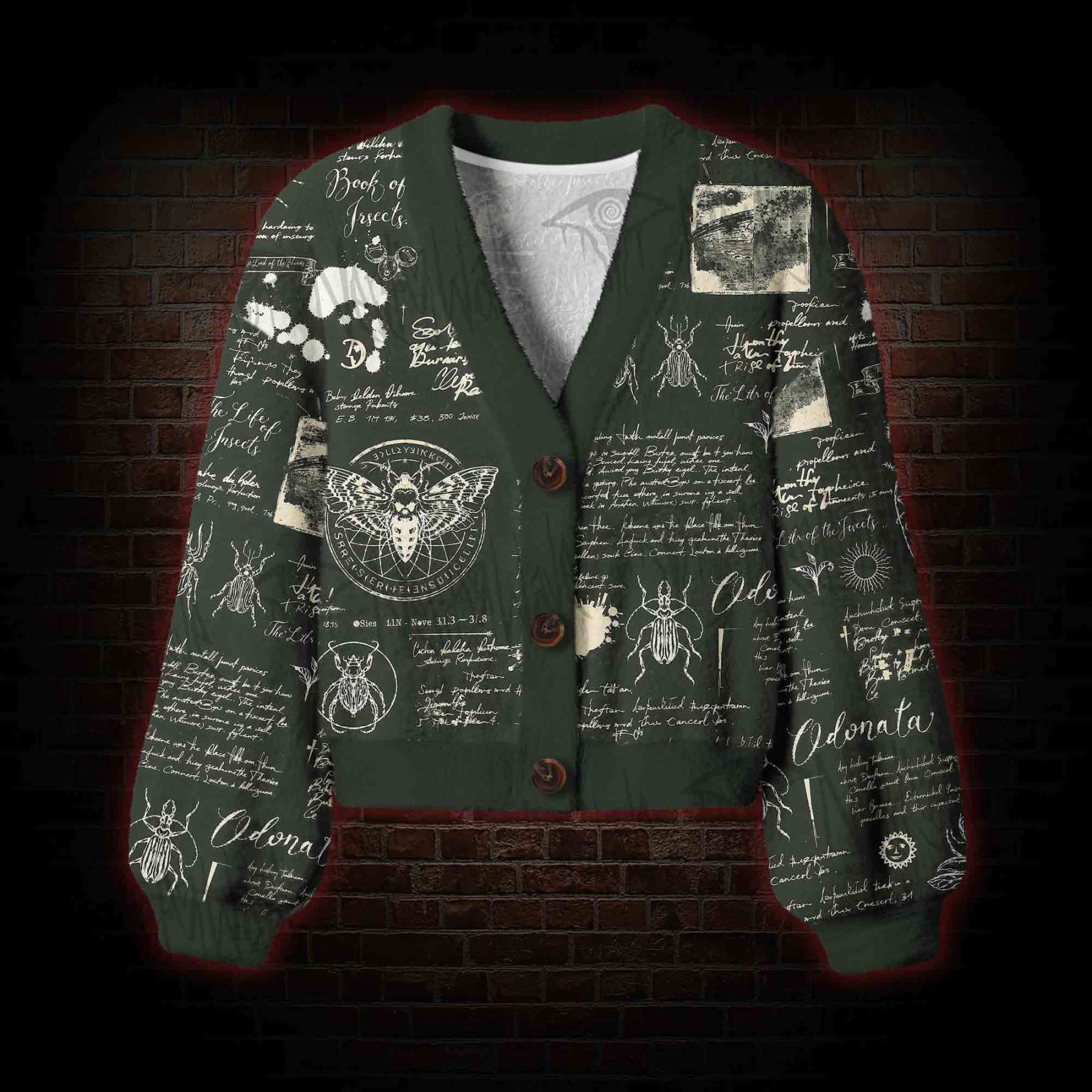 Retro Insects Women's Cardigan Sweater