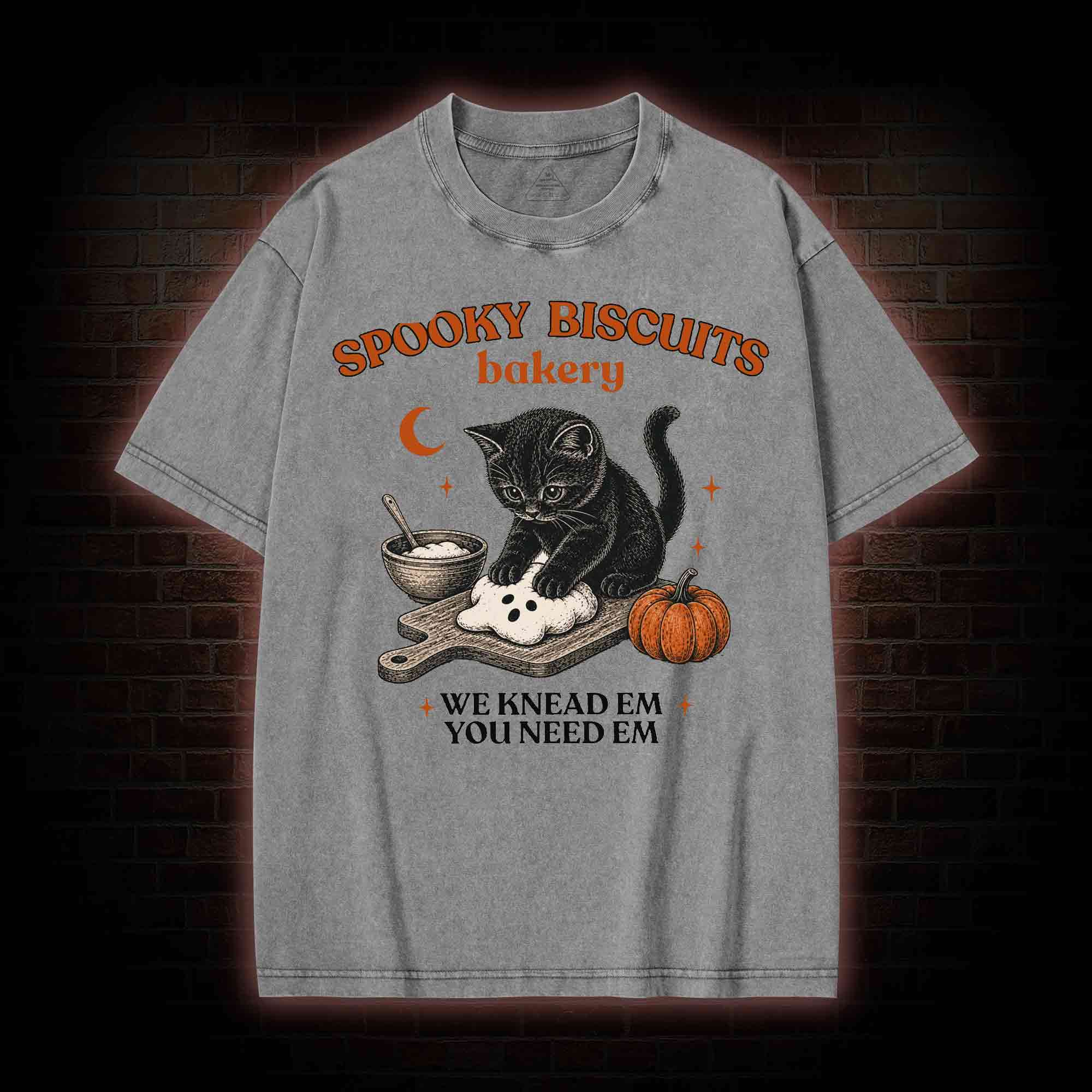 Spooky Biscuits Bakery Washed T-shirt