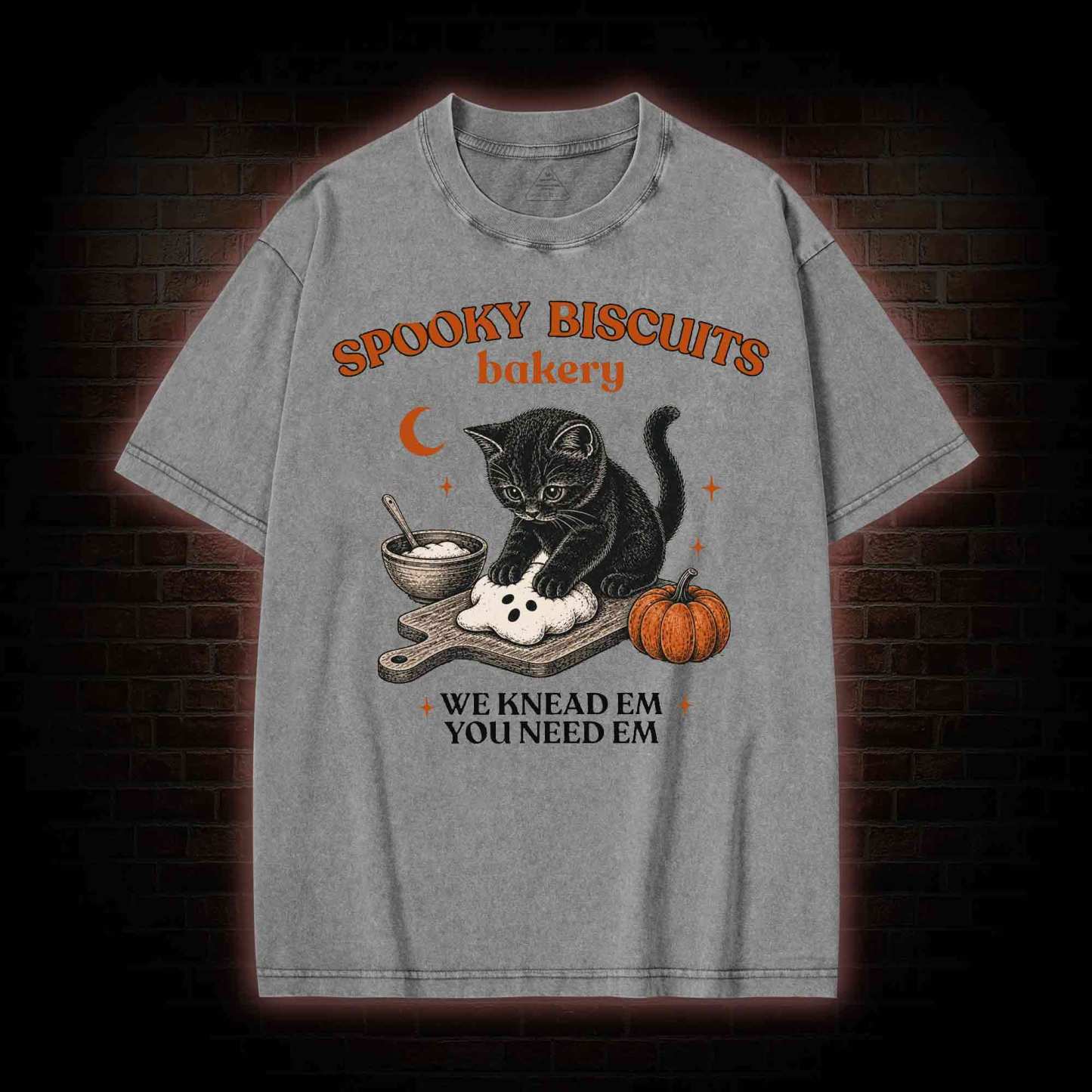Spooky Biscuits Bakery Washed T-shirt