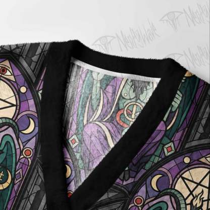Stained Glass Baphomet Cardigan Sweater
