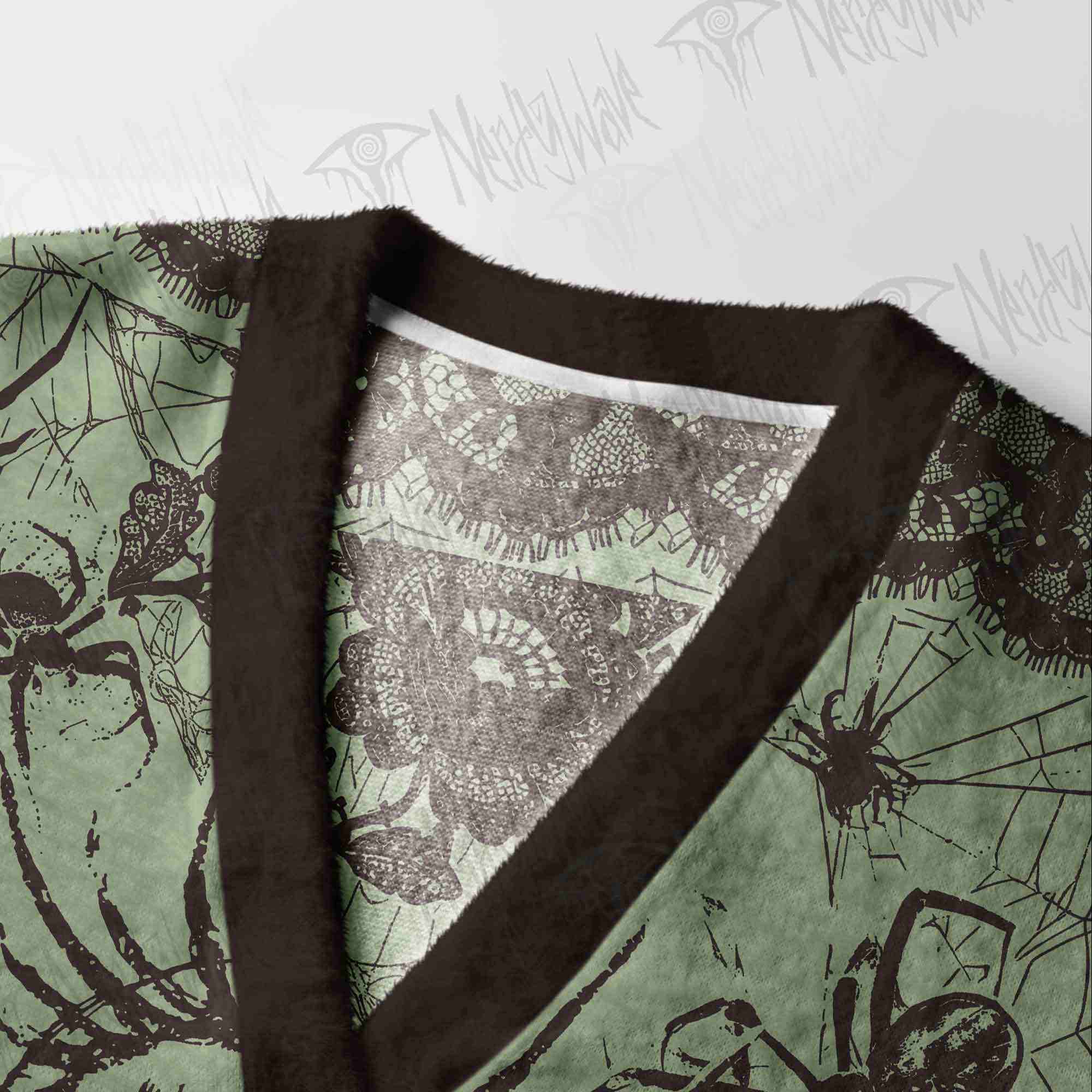 Sage Spider Lace Cardigan Sweater