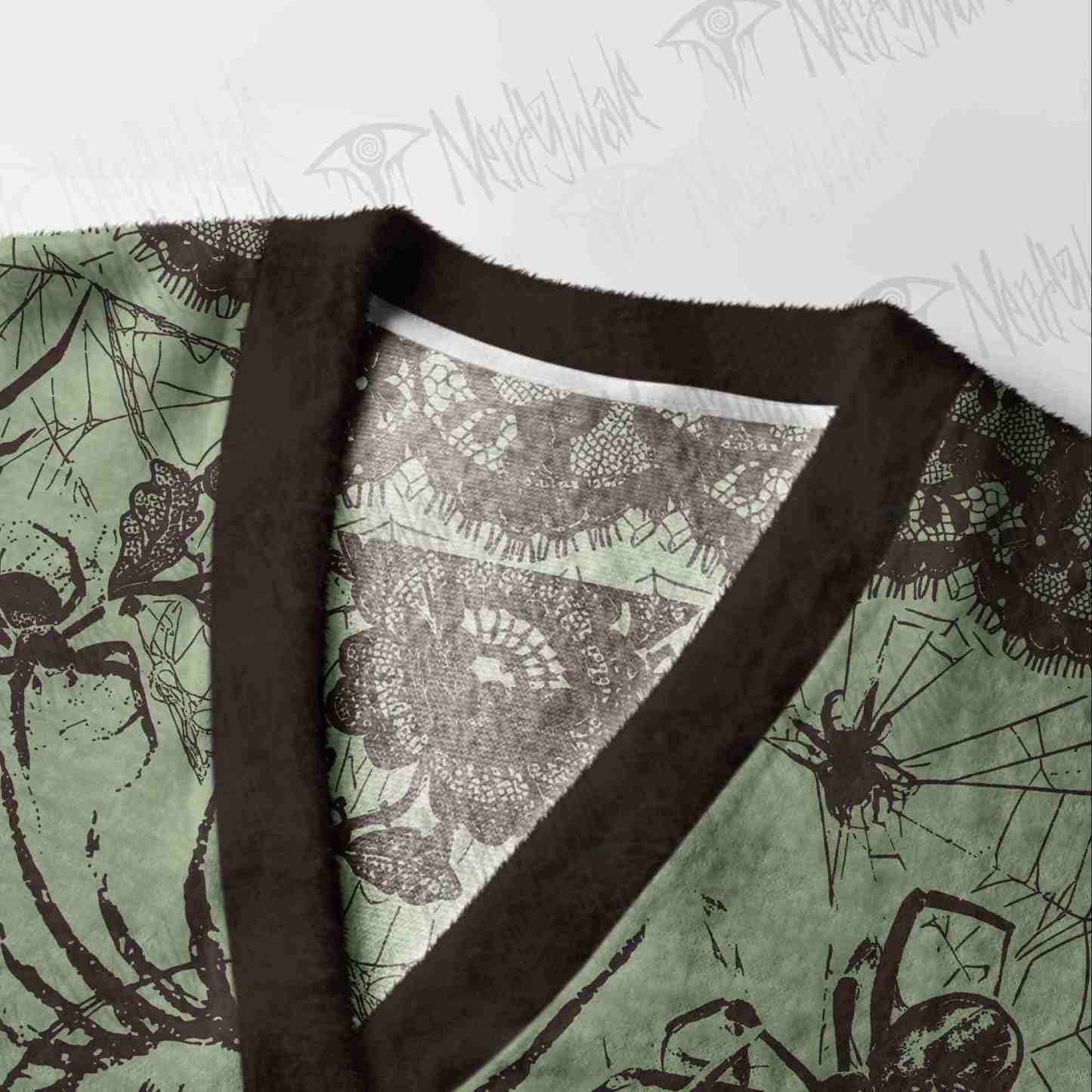 Sage Spider Lace Cardigan Sweater