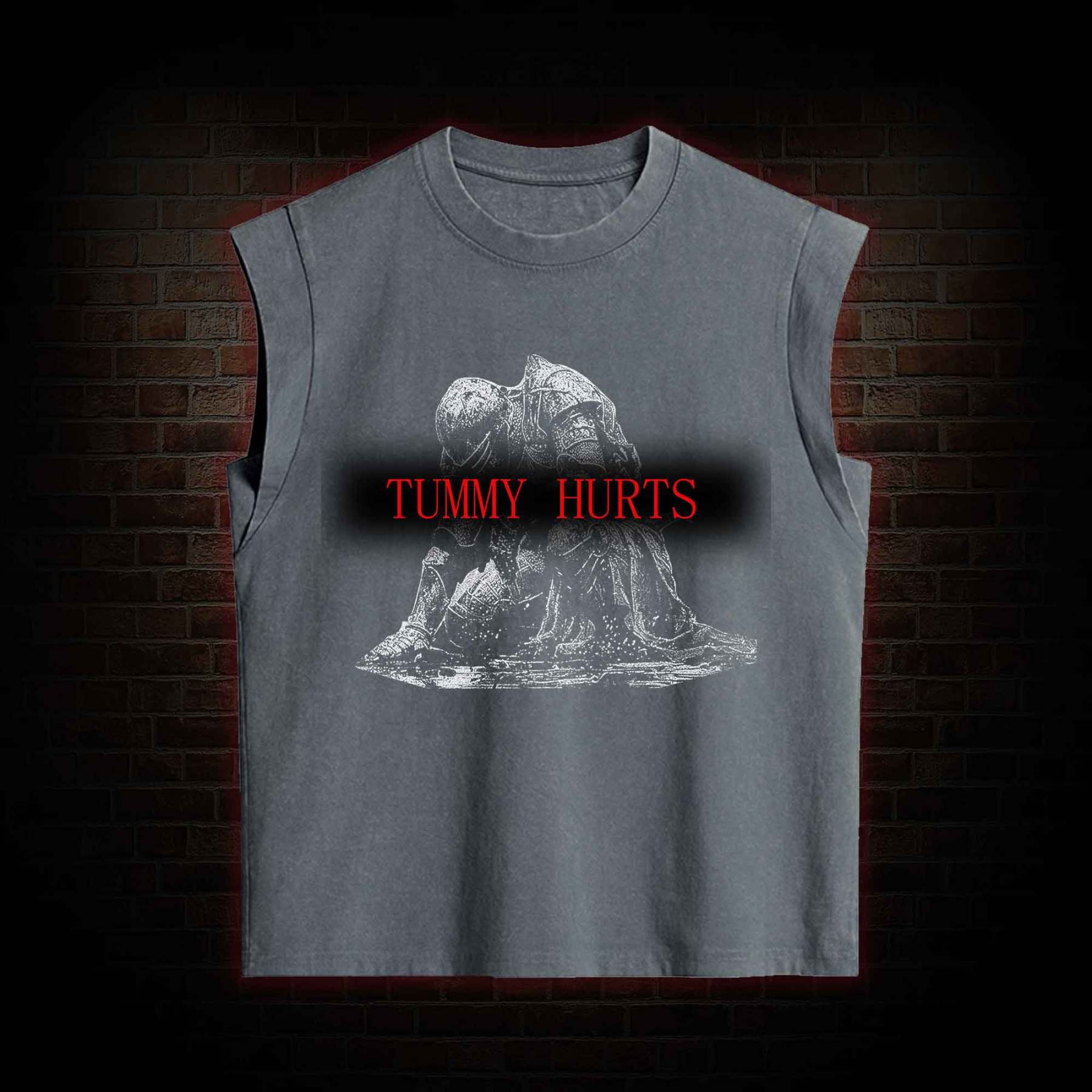 Retro Tummy Hurts Women's Washed Tank Top