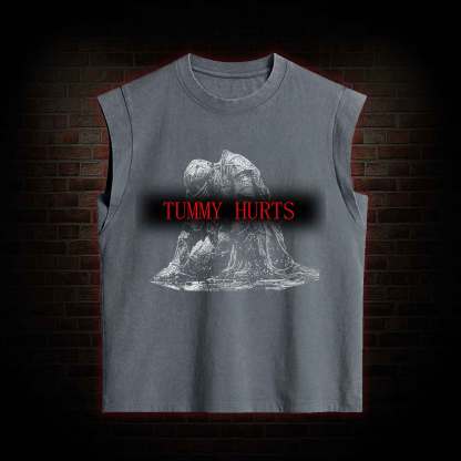 Retro Tummy Hurts Women's Washed Tank Top
