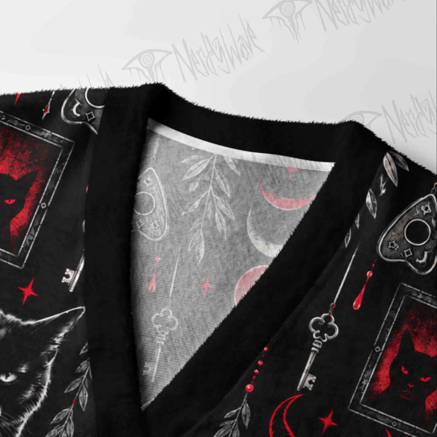Satanic Cat Ritual Cardigan Sweater