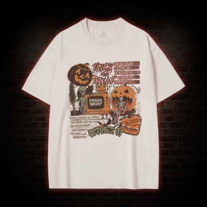 Vintage Halloween Collage Washed T-shirt