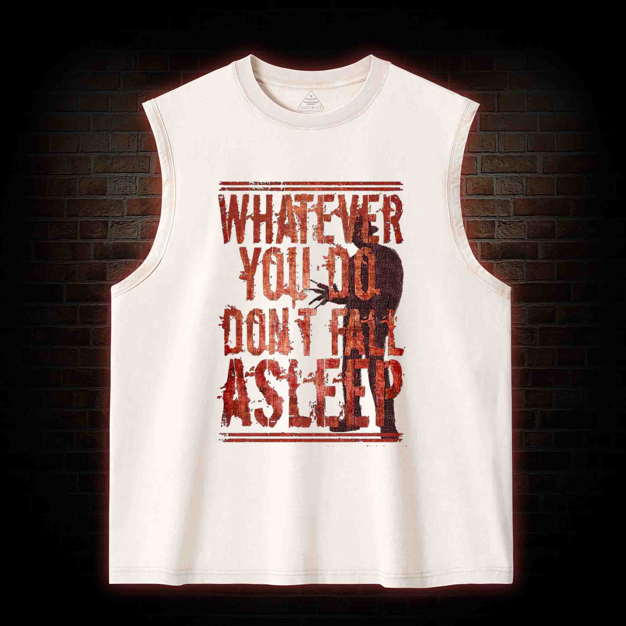 Whatever You Do Don't Fall Asleep Washed Tank Top