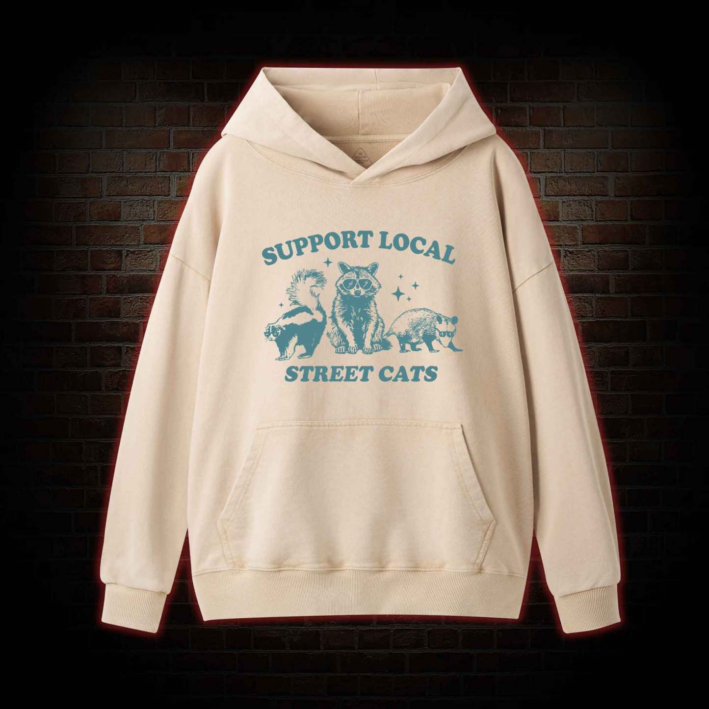 Support Local Street Cats Washed Hoodie