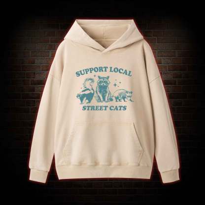Support Local Street Cats Washed Hoodie
