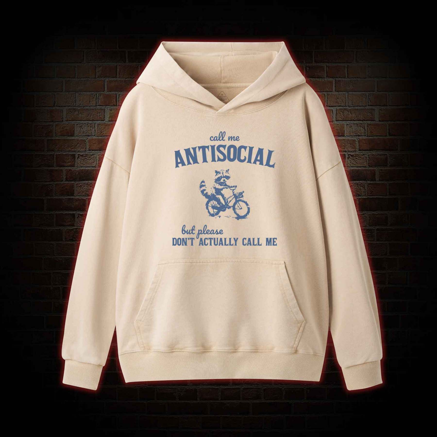 Call Me Antisocial Washed Hoodie
