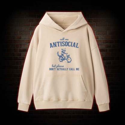 Call Me Antisocial Washed Hoodie