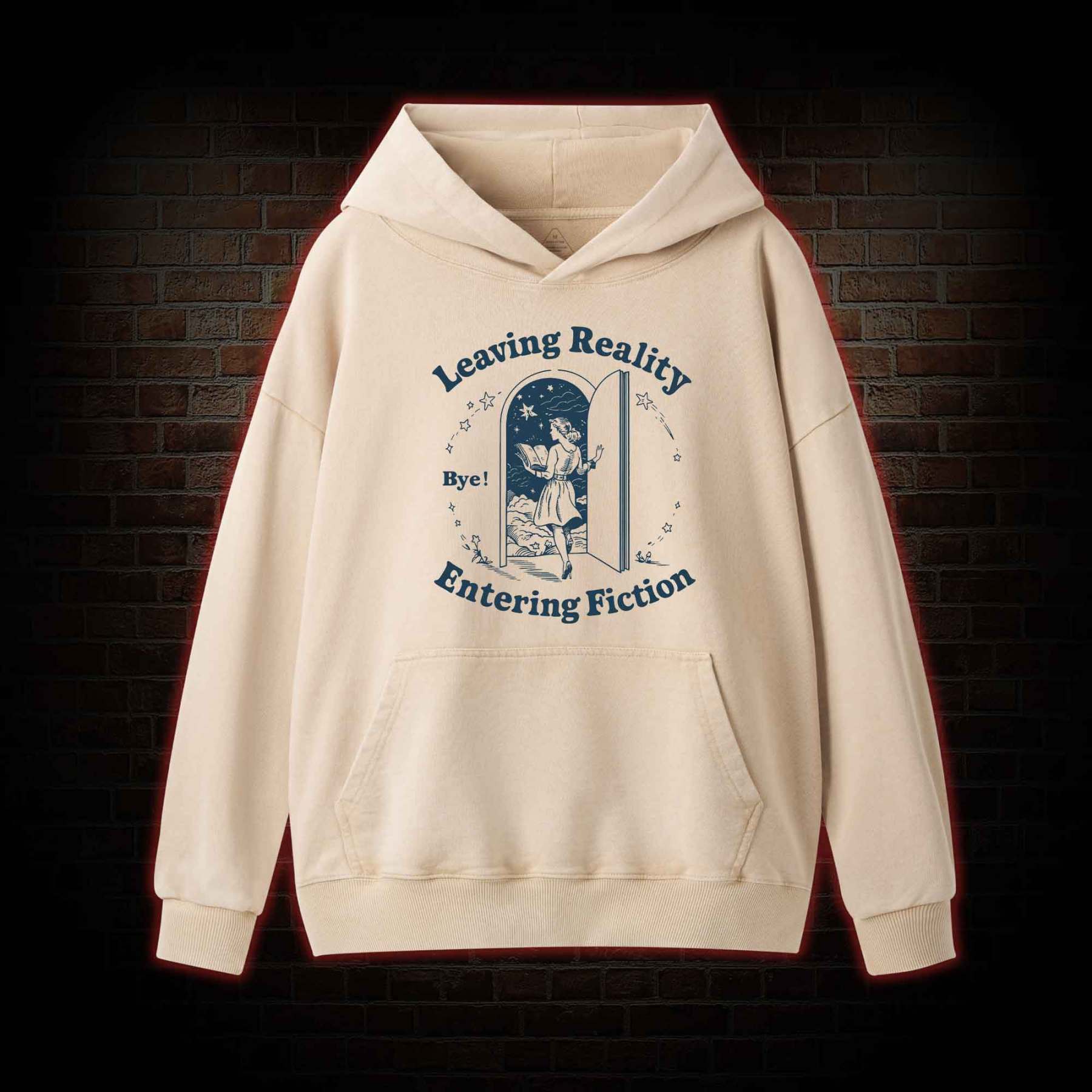 Leaving Reality Entering Fiction Washed Hoodie