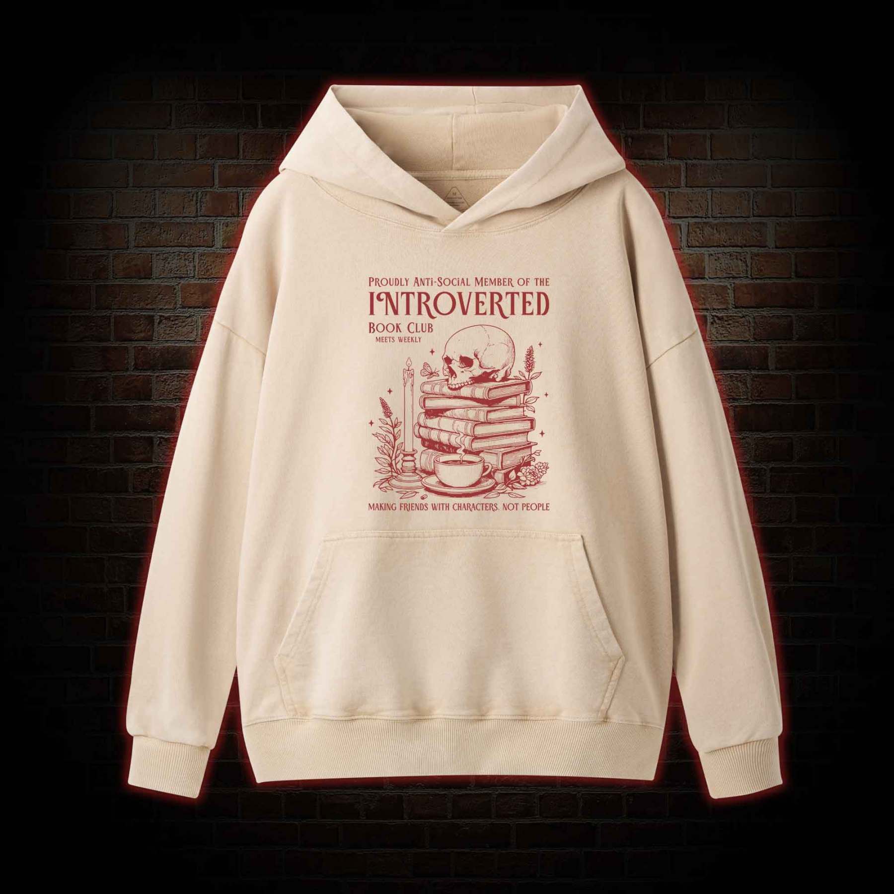 Introverted Book Club Washed Hoodie