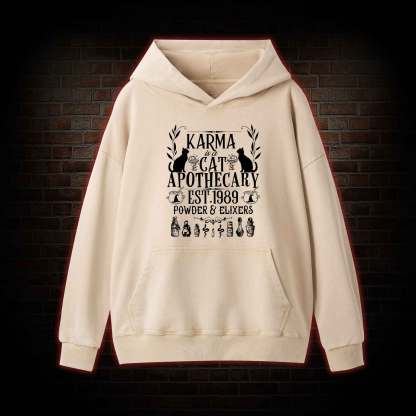 Karma Is A Cat Apothecary Washed Hoodie