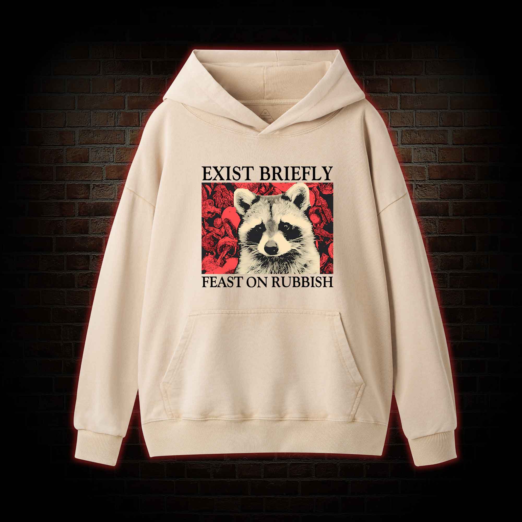 Exist Briefly Feast On Rubbish Washed Hoodie