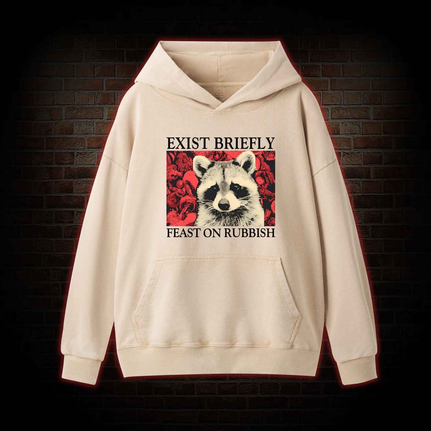 Exist Briefly Feast On Rubbish Washed Hoodie