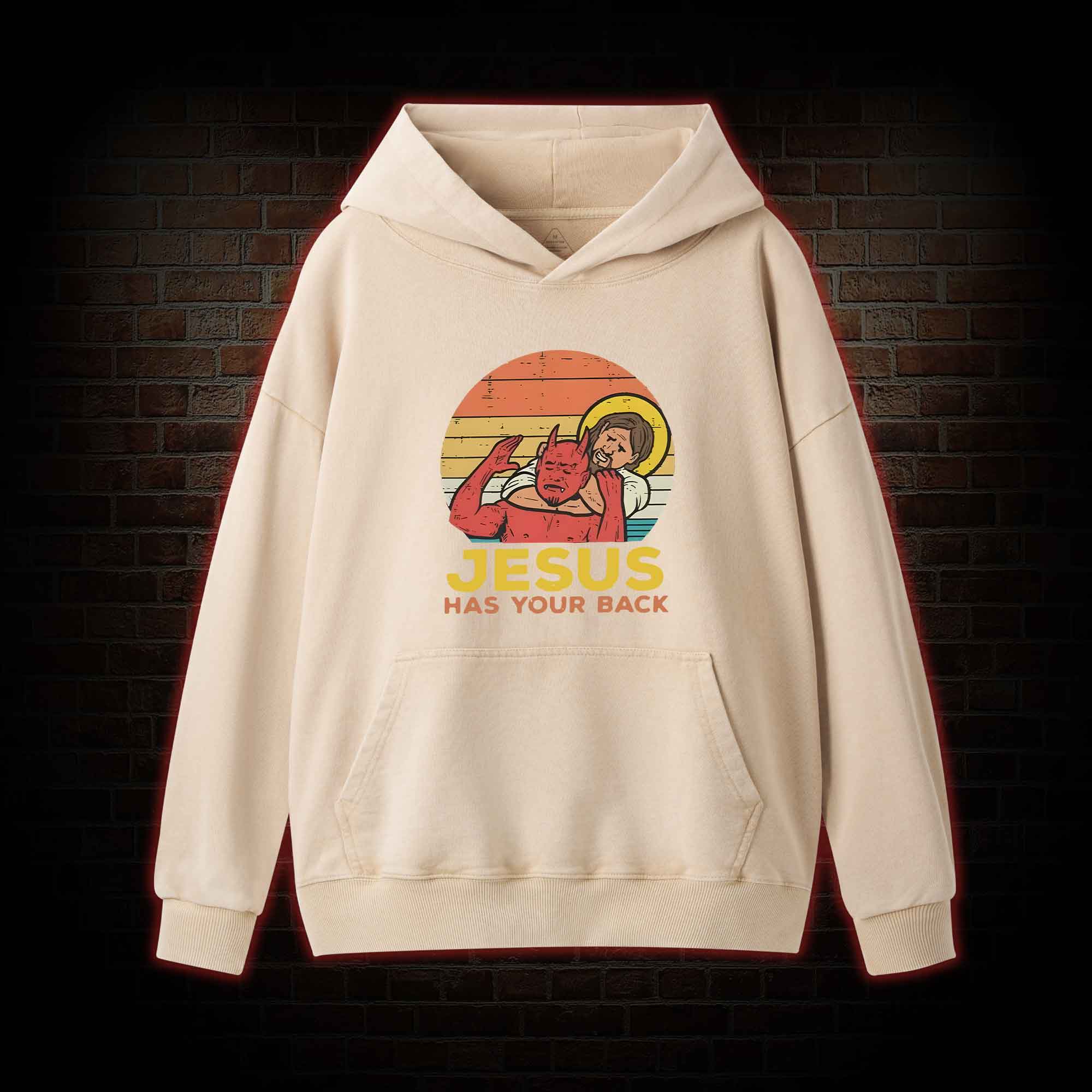 Jesus Has Your Back Washed Hoodie