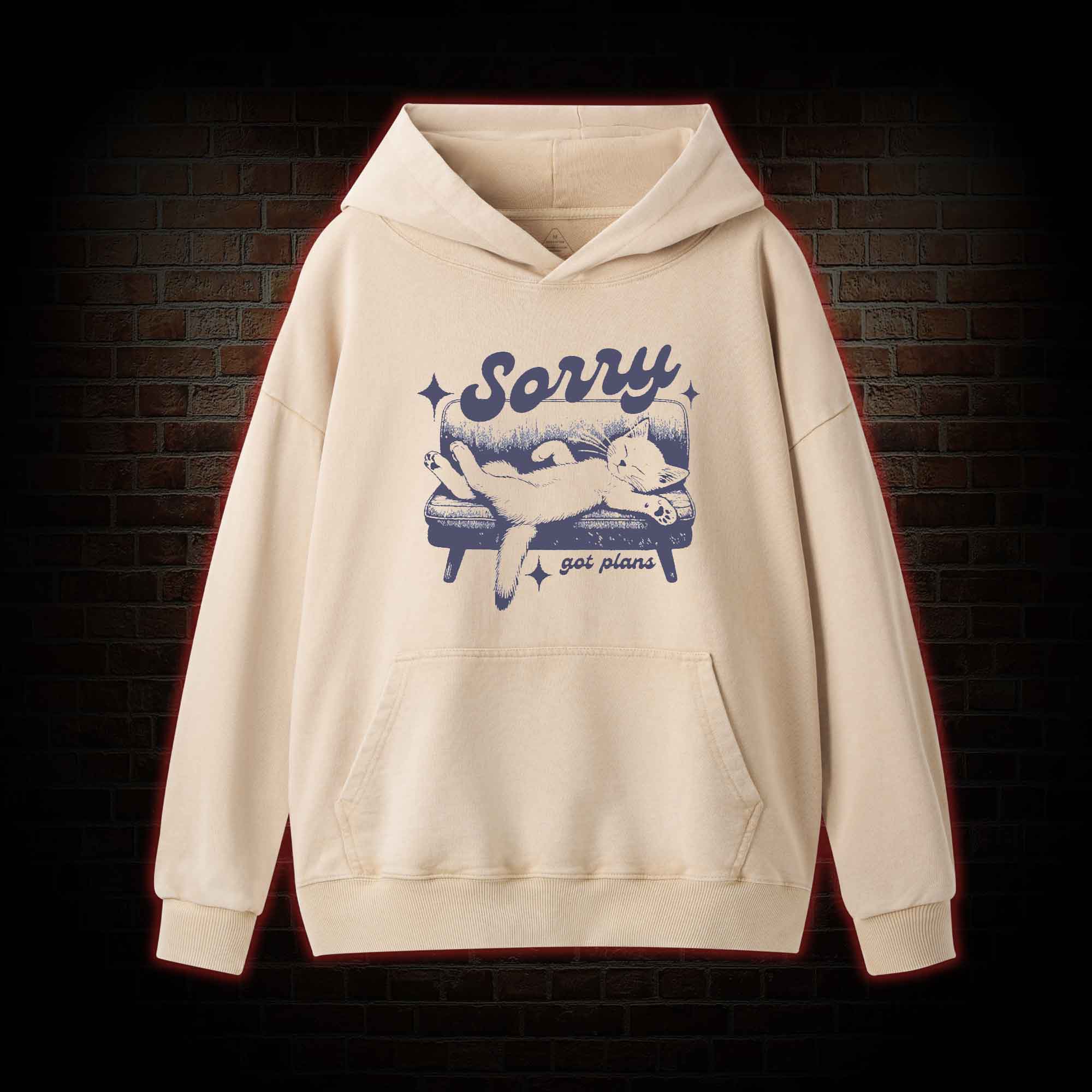 Sorry Got Plans Washed Hoodie