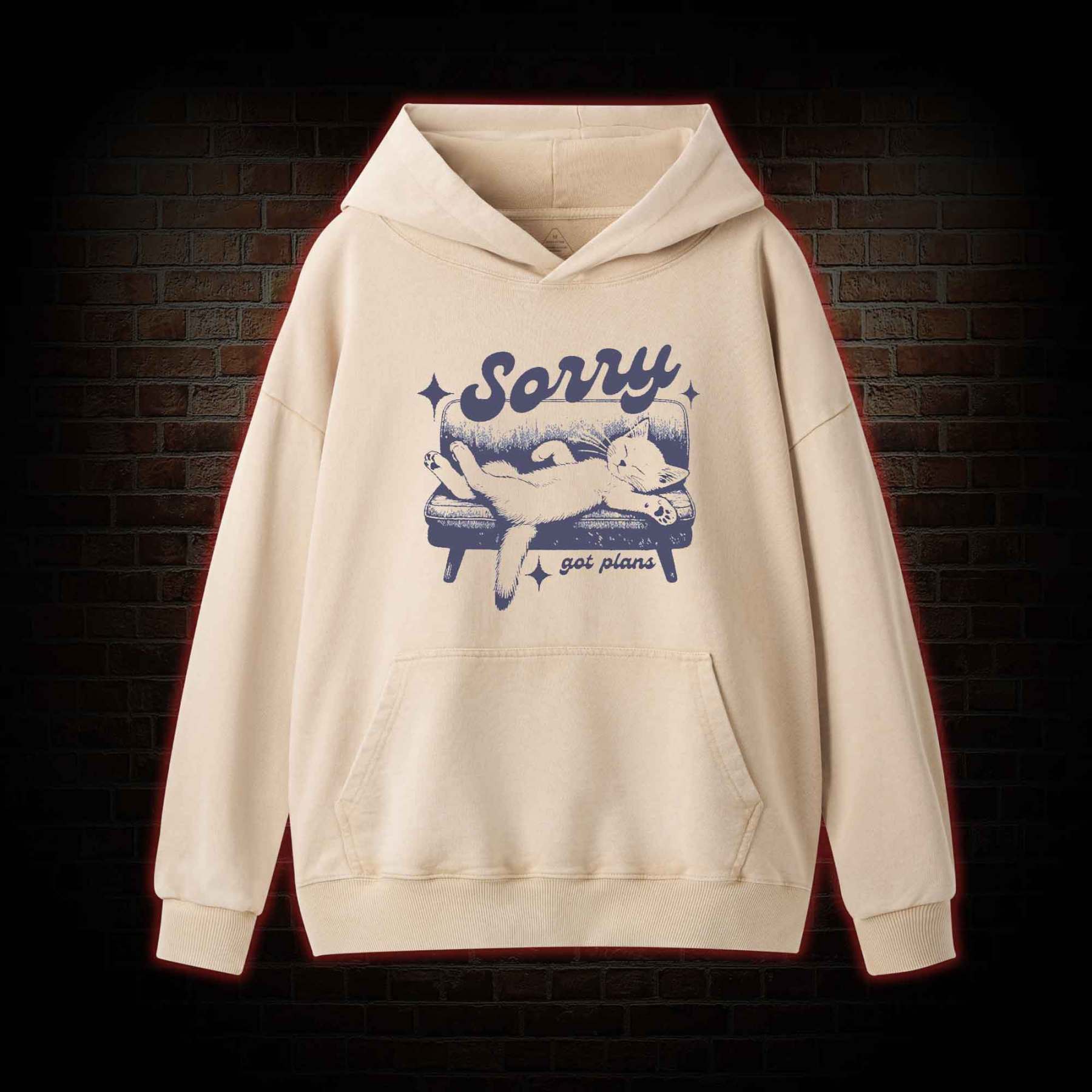 Sorry Got Plans Washed Hoodie