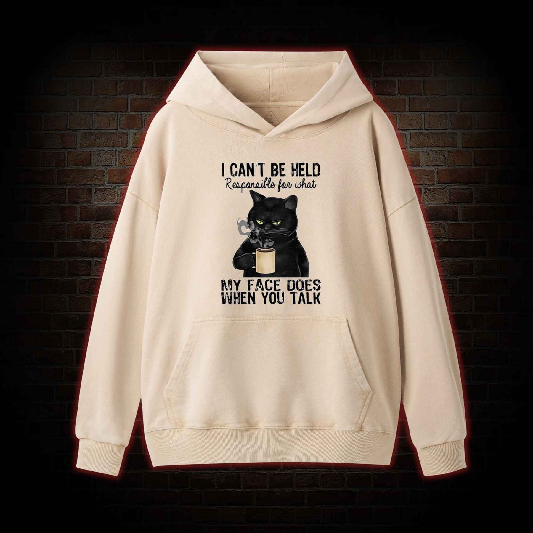 I Can’t Be Held Responsible For What My Face Does Washed Hoodie