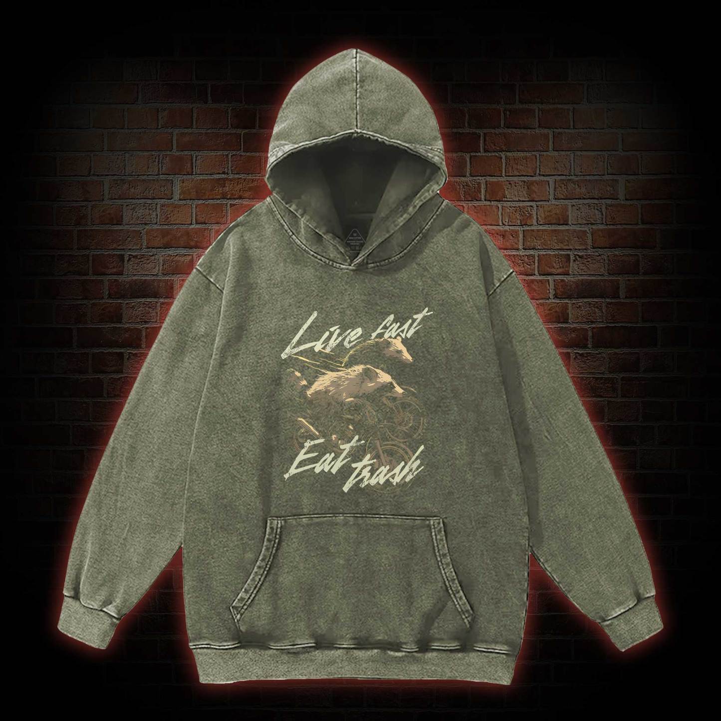 Live Fast Eat Trash Washed Hoodie