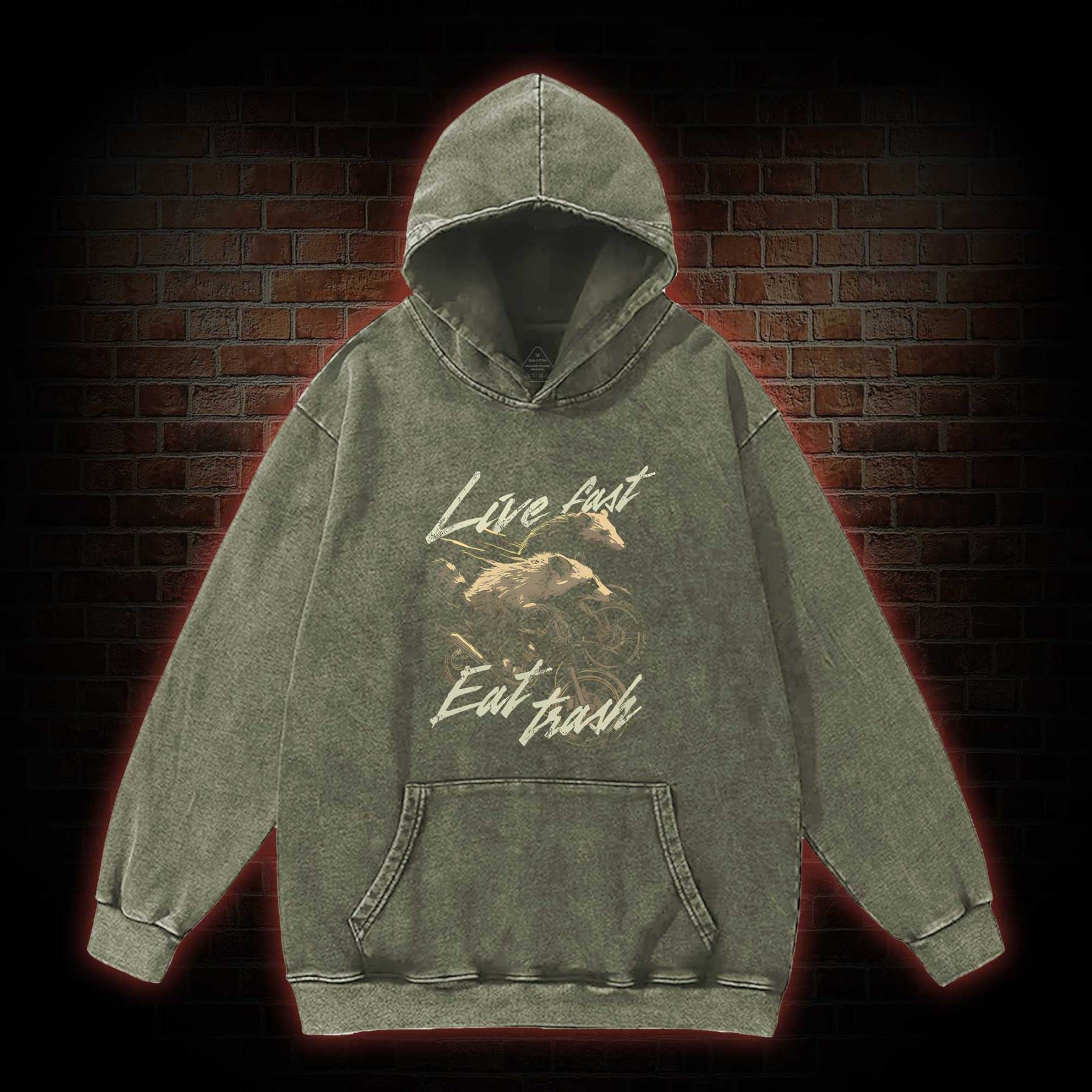 Live Fast Eat Trash Washed Hoodie