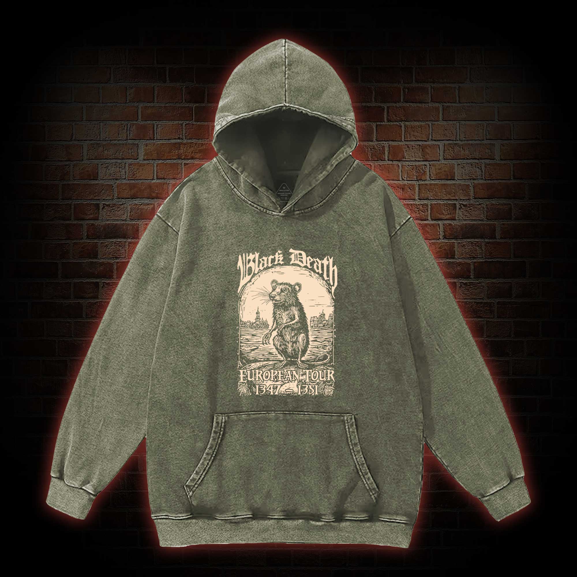 Black Death European Tour Washed Hoodie
