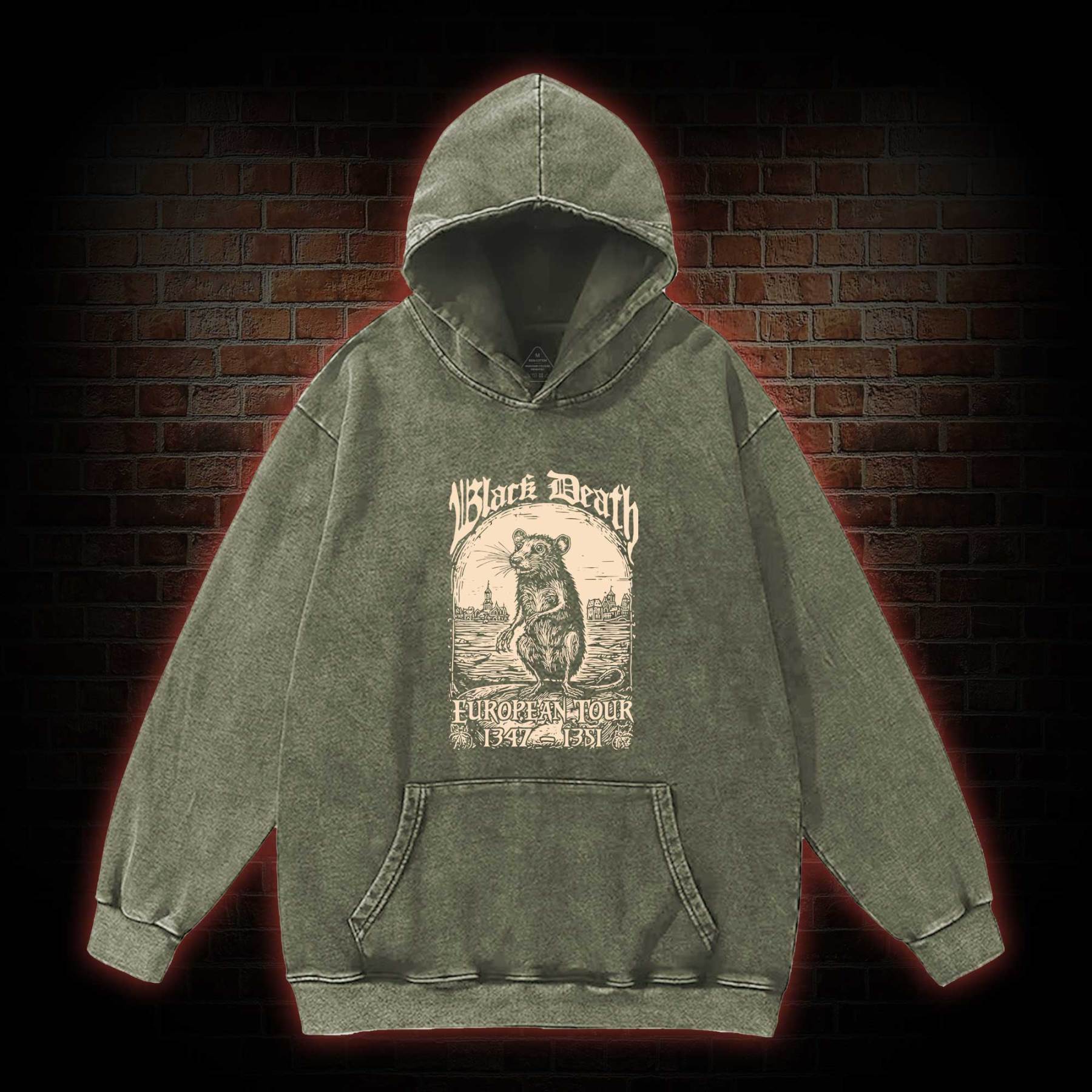 Black Death European Tour Washed Hoodie