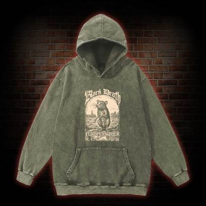Black Death European Tour Washed Hoodie