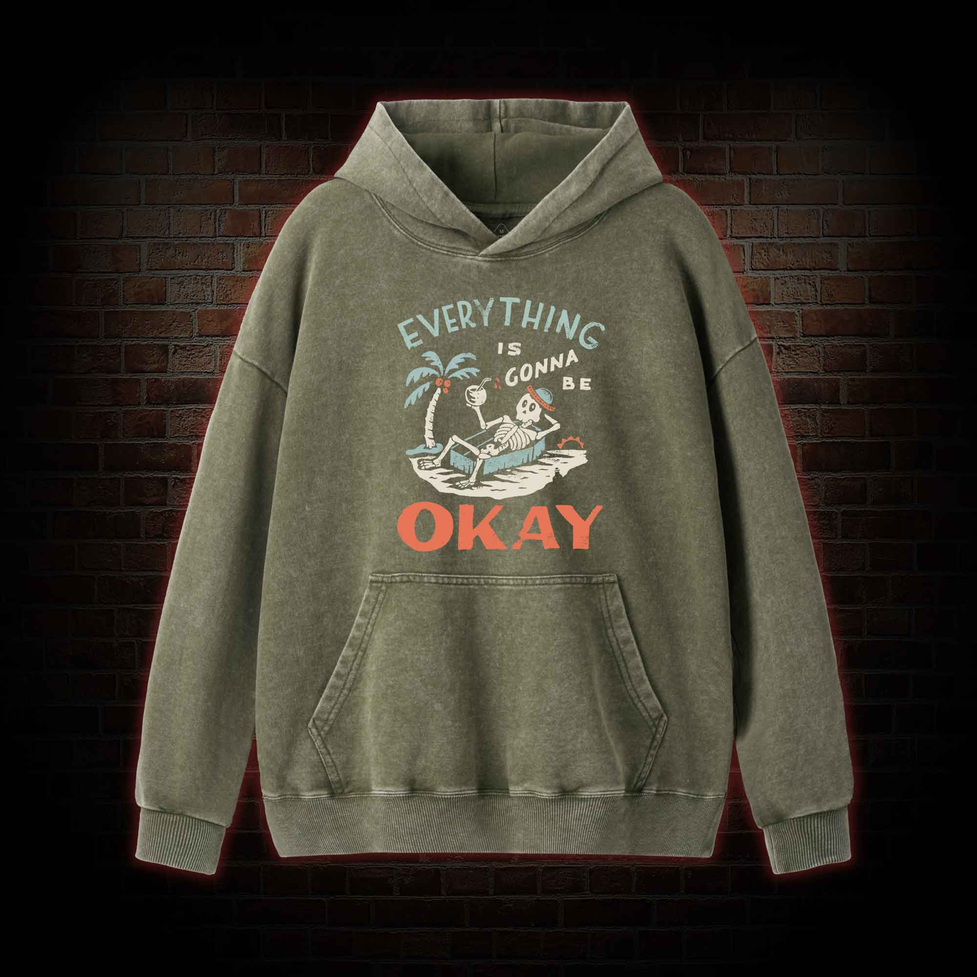 Everything Is Gonna Be Okay Washed Hoodie