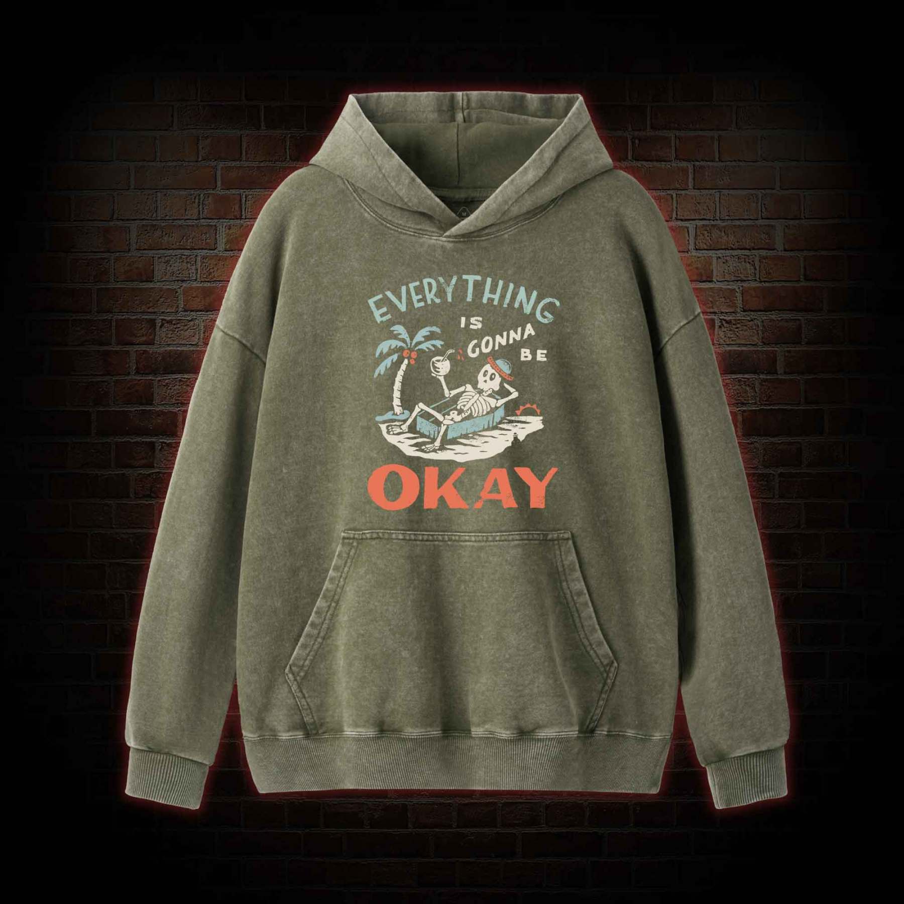 Everything Is Gonna Be Okay Washed Hoodie