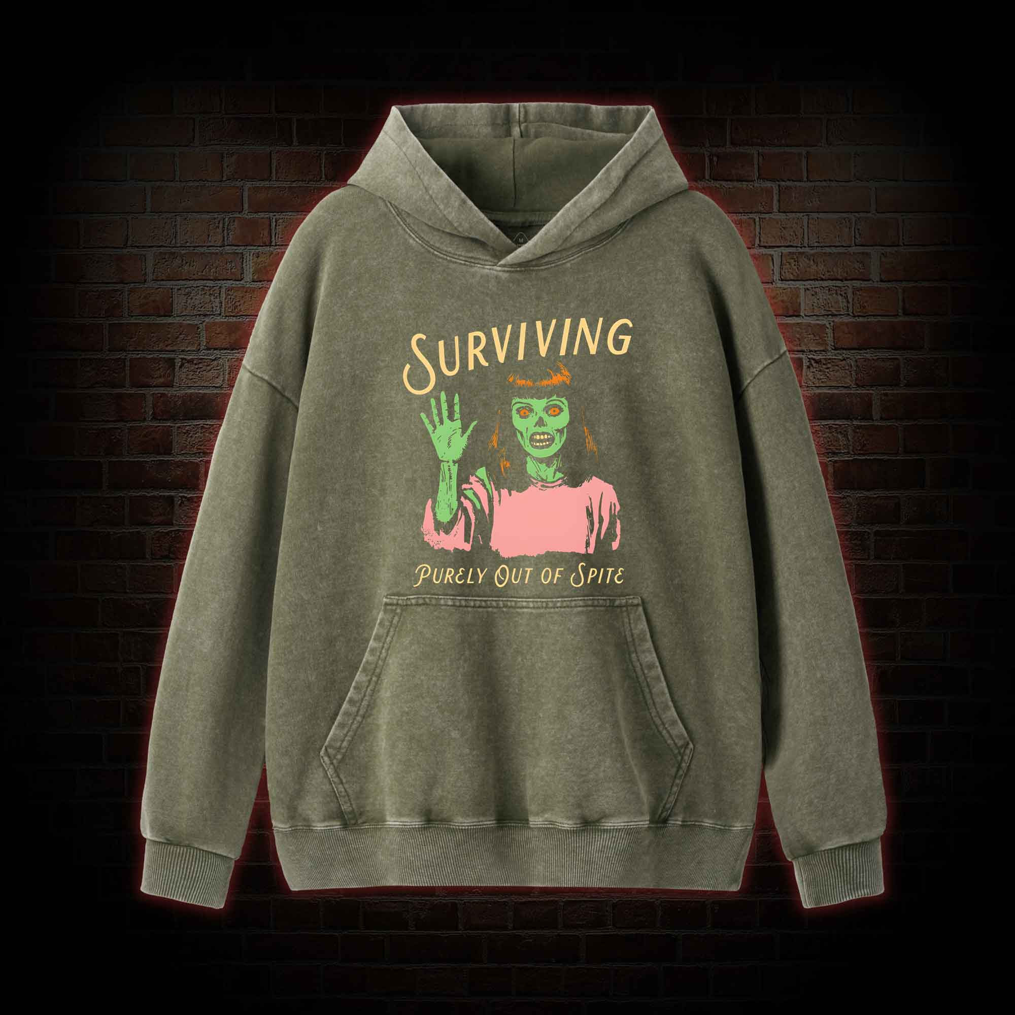 Surviving Purely Out Of Spite Washed Hoodie