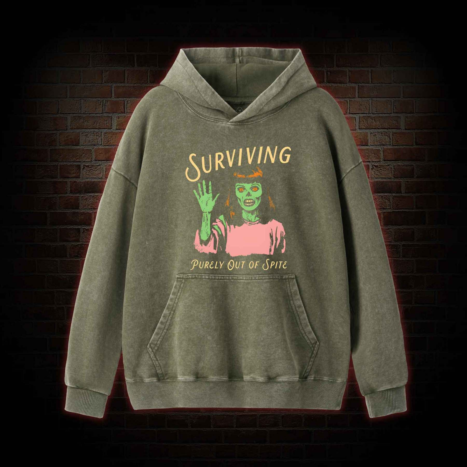 Surviving Purely Out Of Spite Washed Hoodie