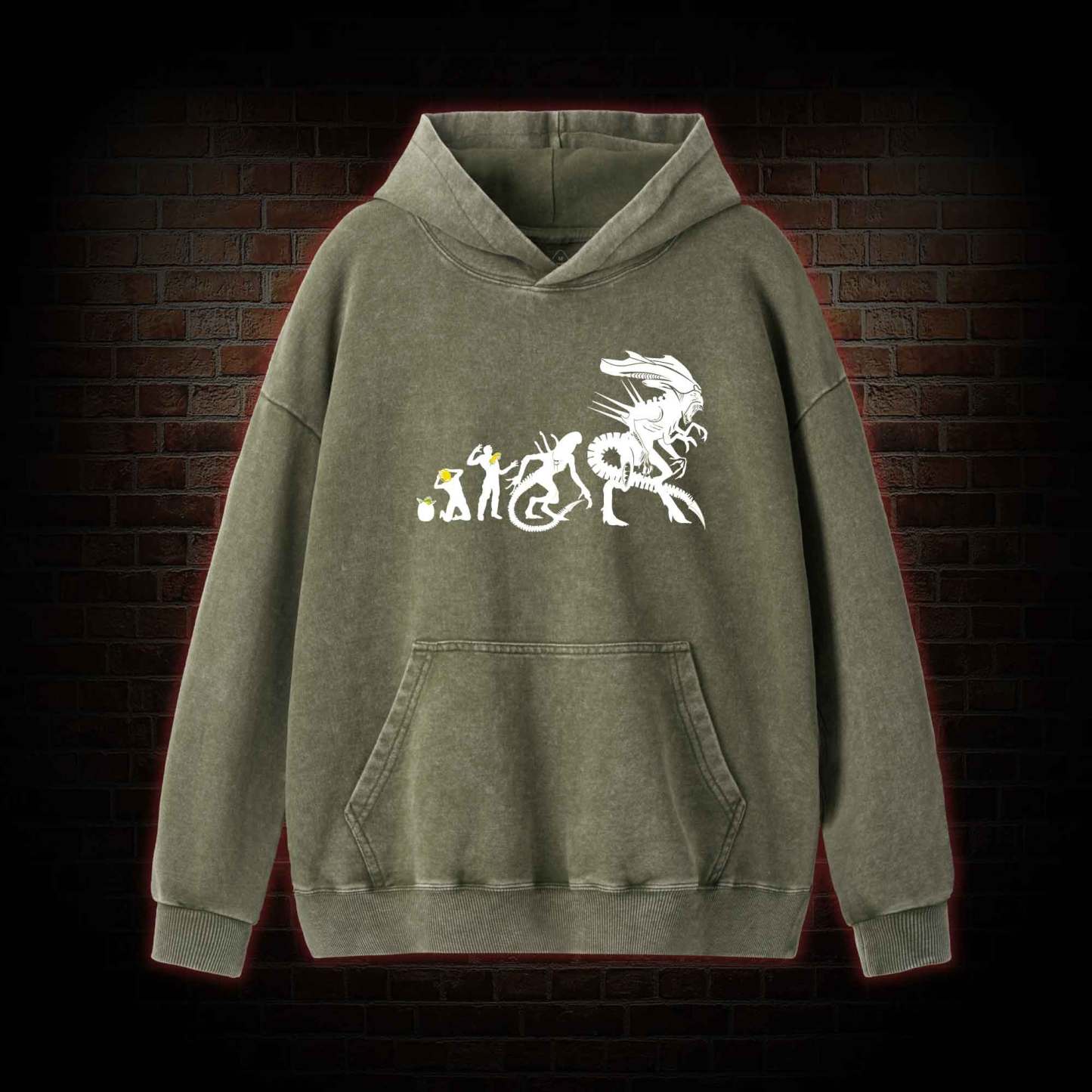 Alien Evolution Washed Hoodie