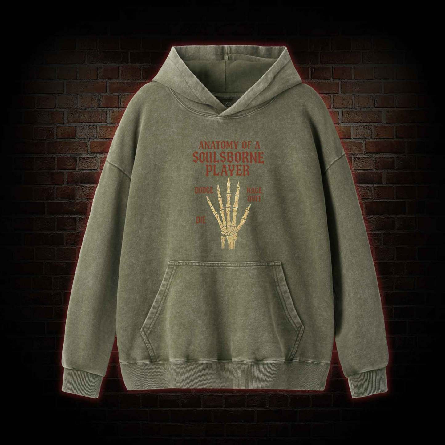 Anatomy of a Soulsborne Player Washed Hoodie