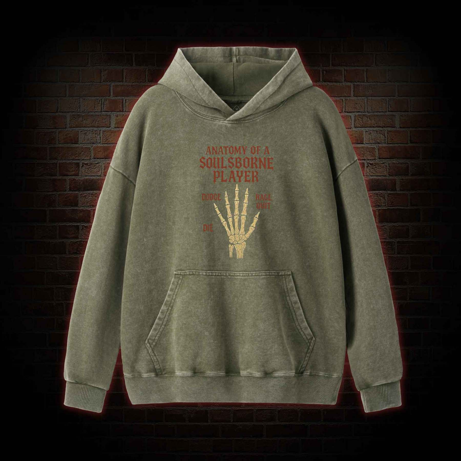 Anatomy of a Soulsborne Player Washed Hoodie