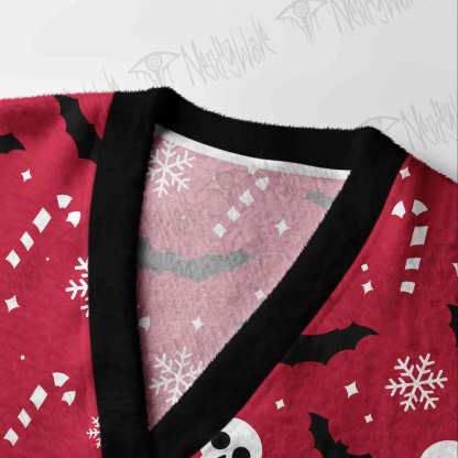 Skull Bat Christmas Cardigan Sweater