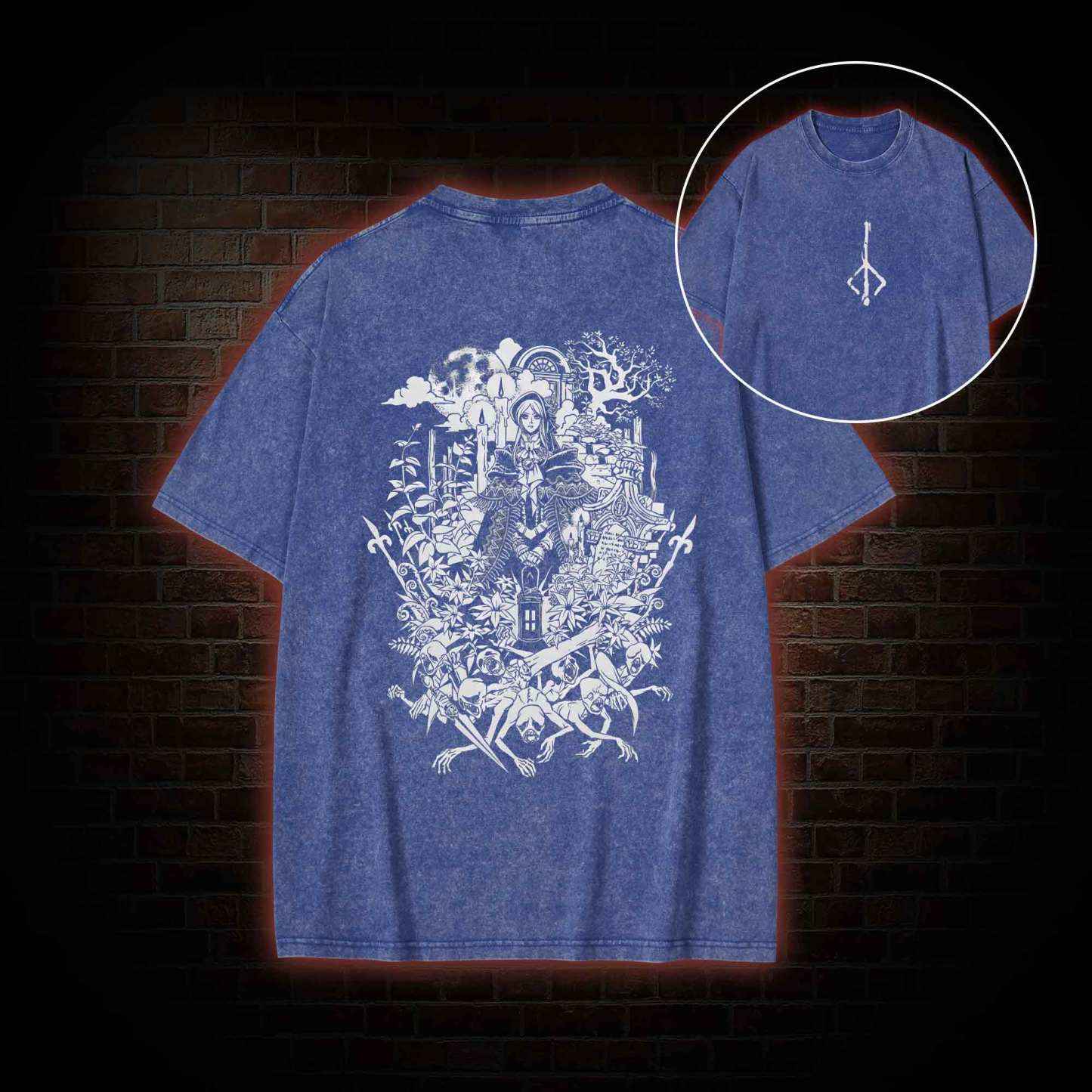 Hello Good Hunter Back Print Washed T-shirt