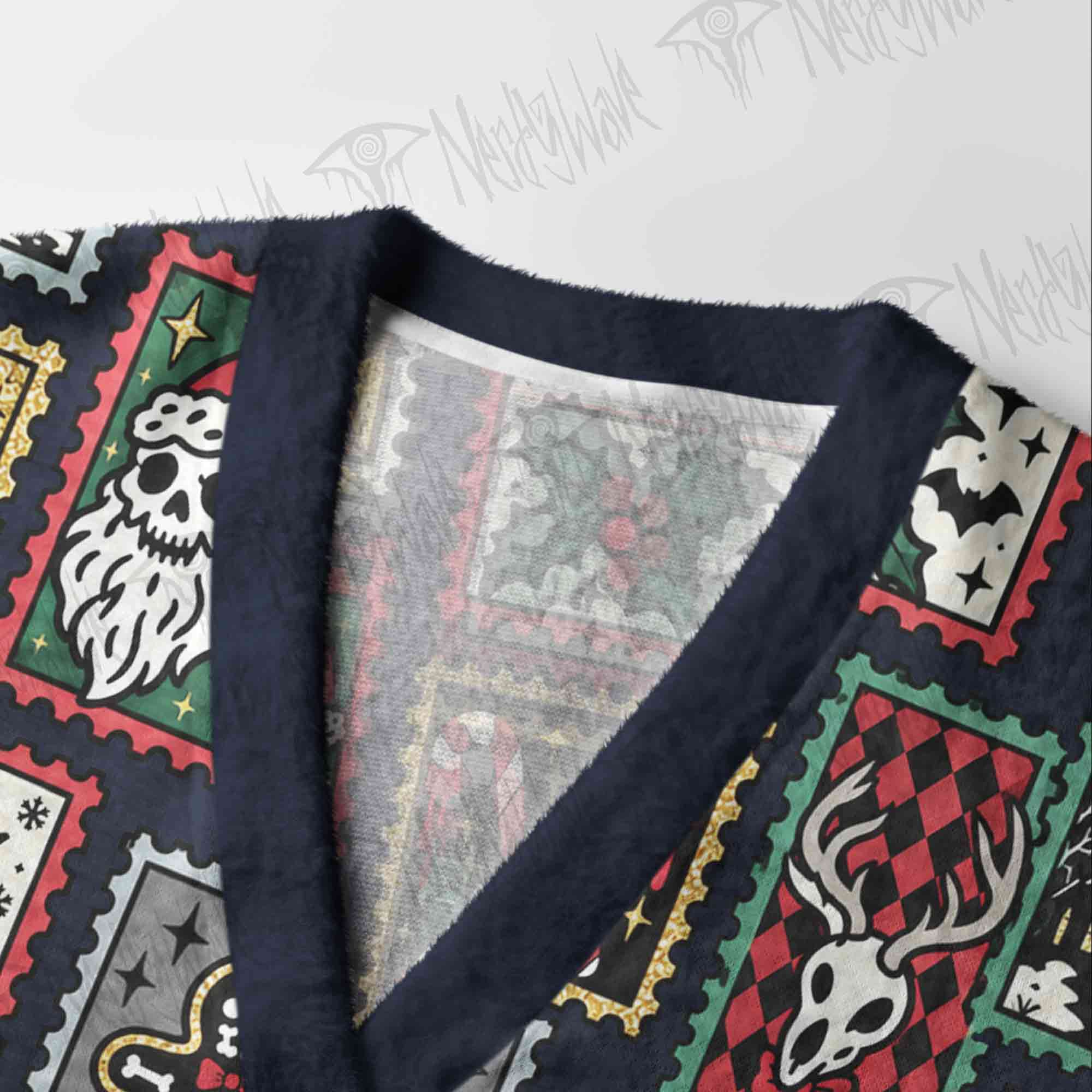 Creepy Christmas Mail Cardigan Sweater