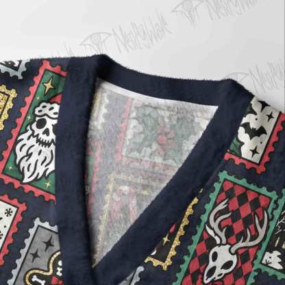 Creepy Christmas Mail Cardigan Sweater