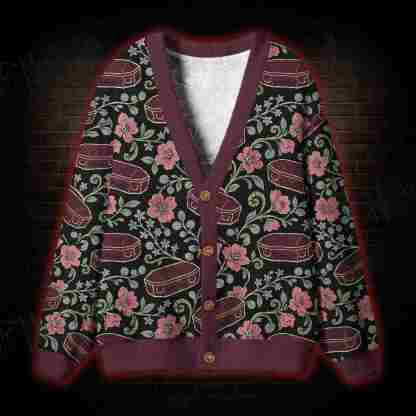 Floral Coffins Cardigan Sweater