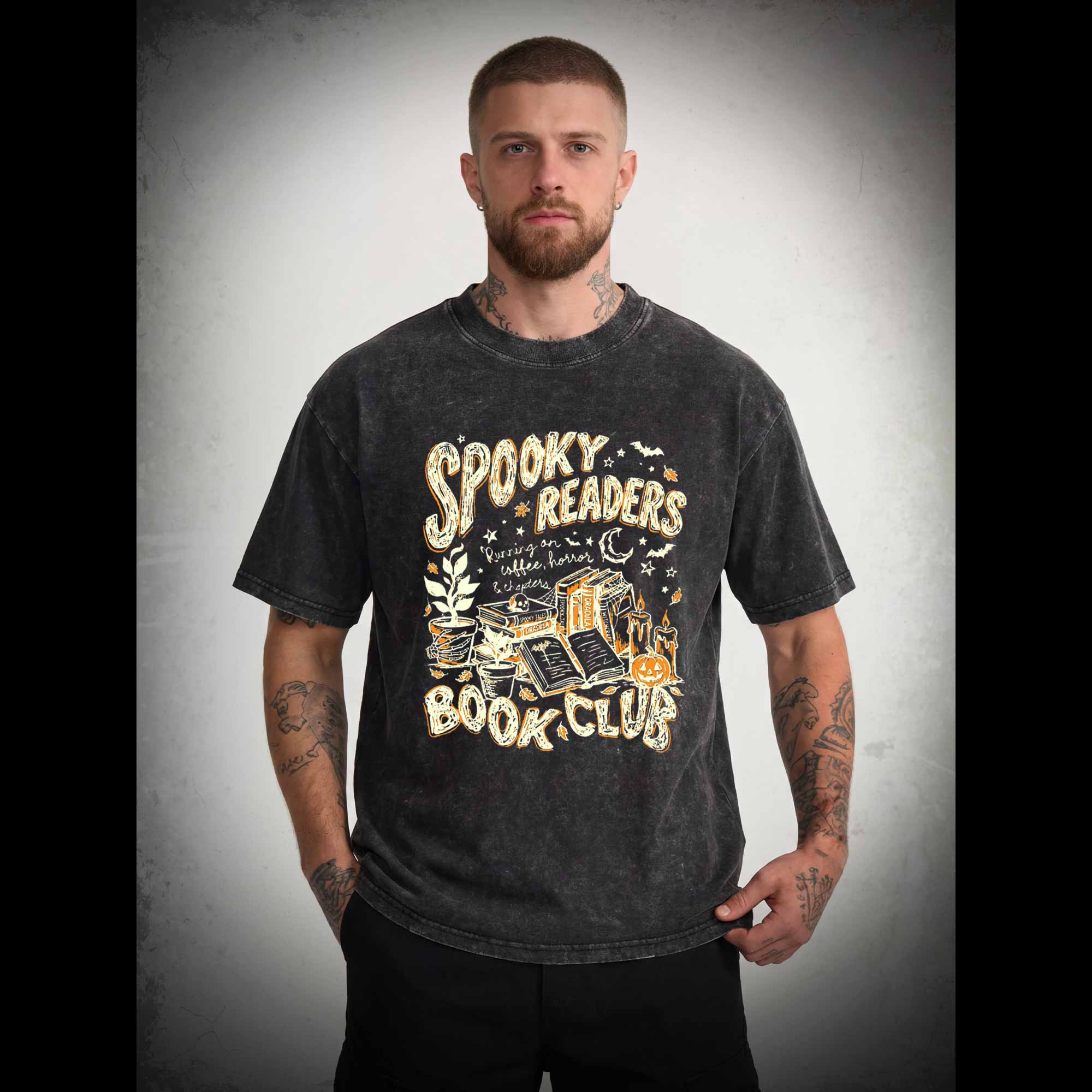Spooky Readers Book Club Halloween Washed T-shirt
