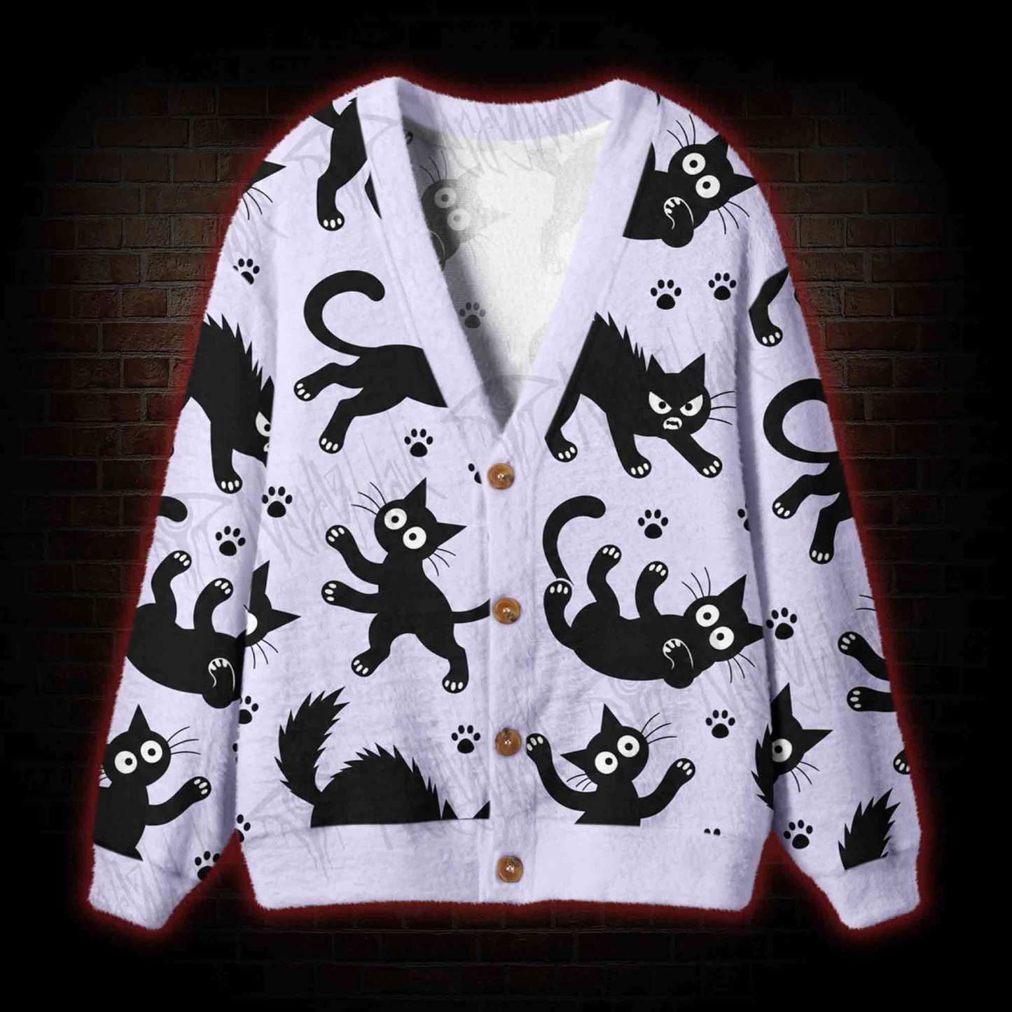 Black Cats Cardigan Sweater