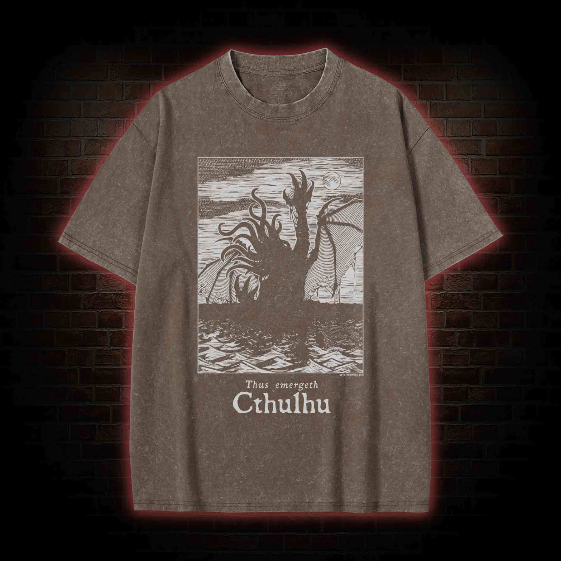 Thus Emergeth Cthulhu Washed T-Shirt