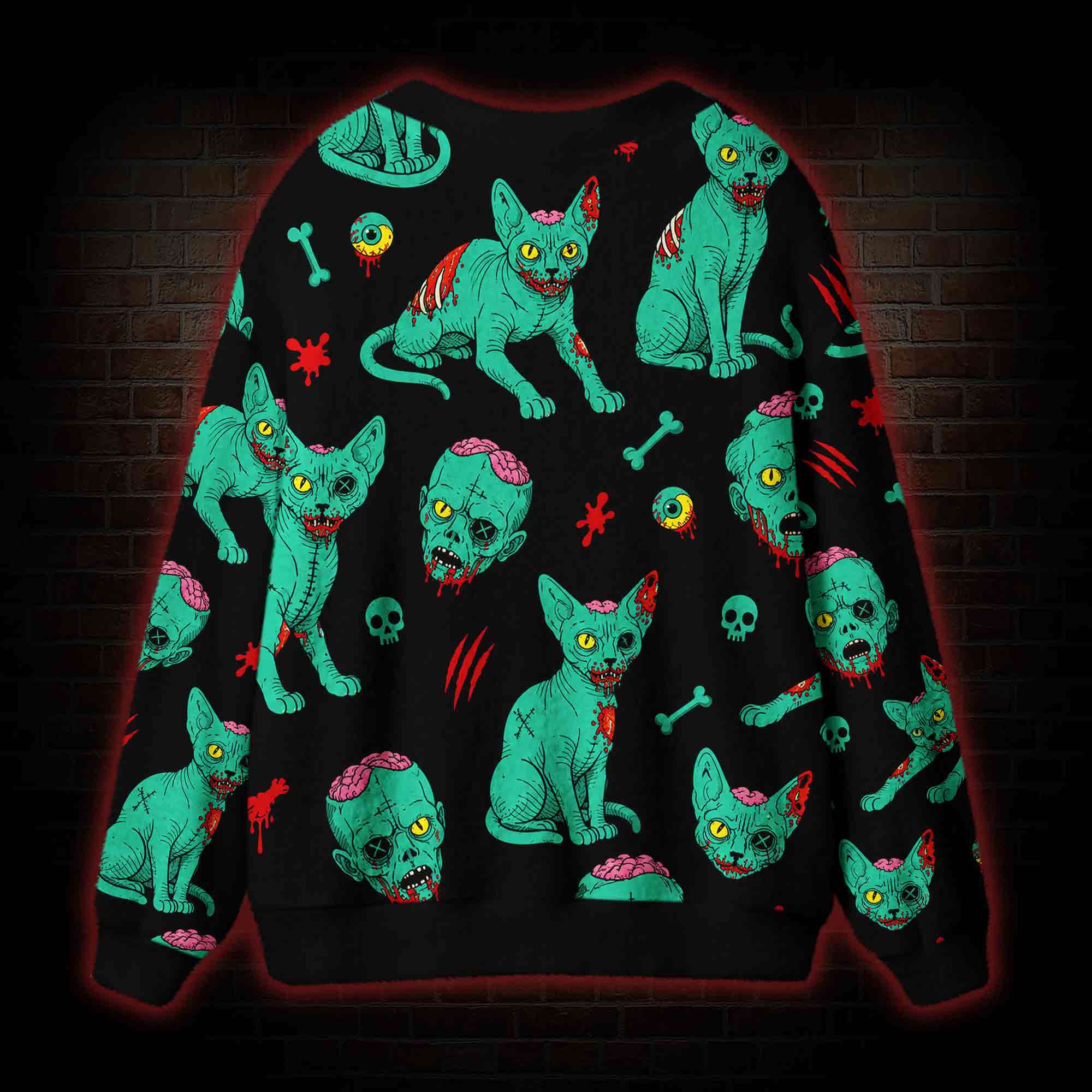 Zombie Brain Cardigan Sweater