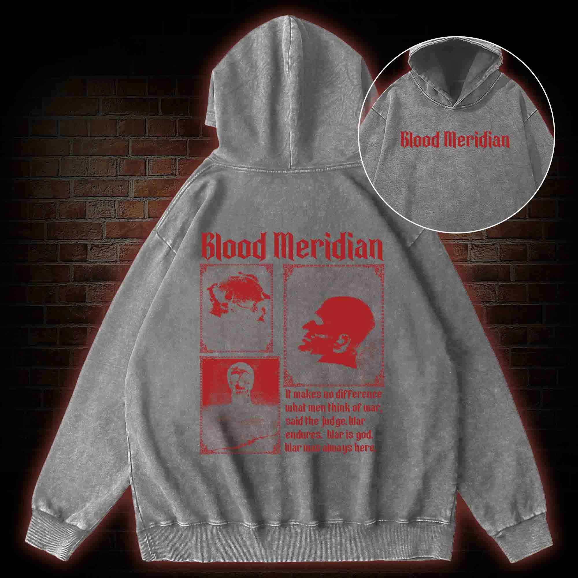 Blood Meridian Vintage Back Print Washed Hoodie
