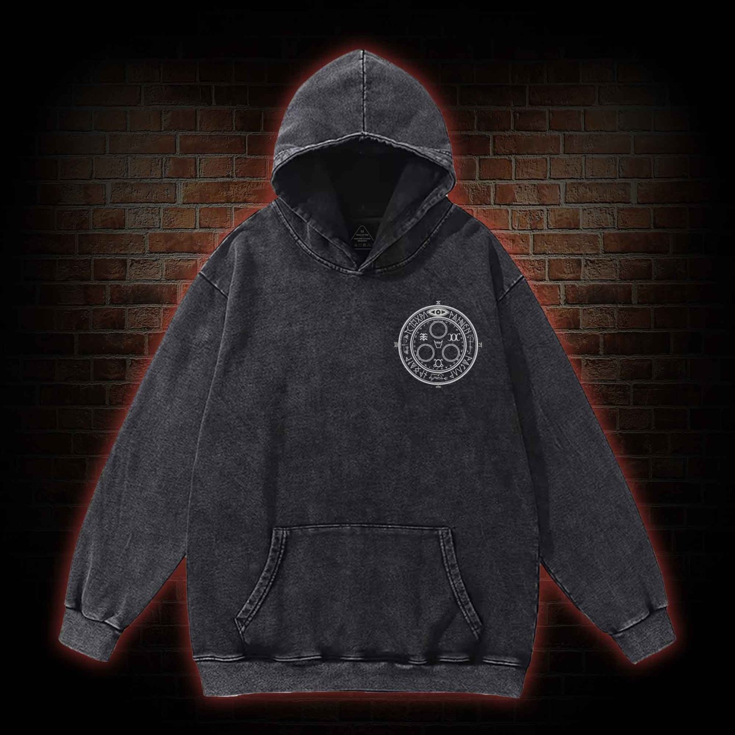 There Was a Hole Back Print Washed Hoodie