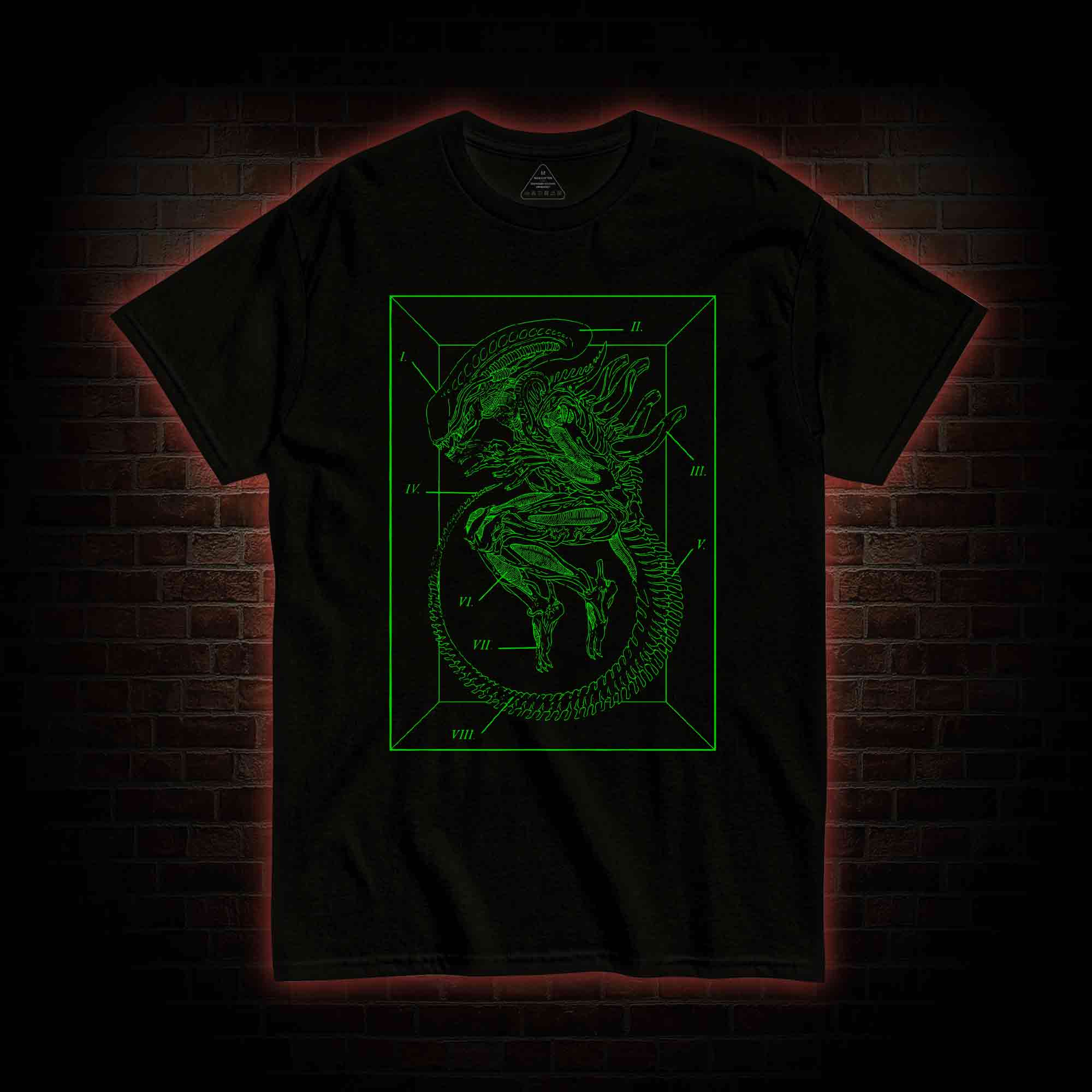 Xenomorph Alien Inspired Sci-fi Black T-shirt