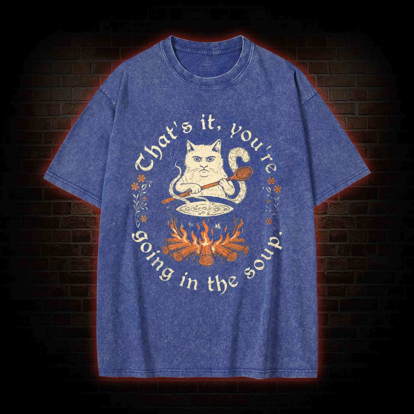 Weird Medieval Cat Washed T-shirt